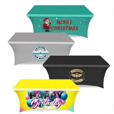 Custom Full-Print 6' Fitted Table Cover - 250GSM Stretch Fabric