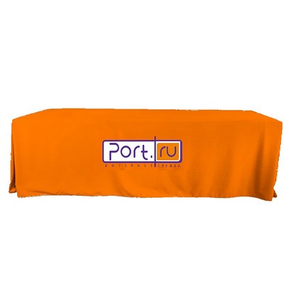 8' Fitted Table Cover with Pleats in Full Color Overall